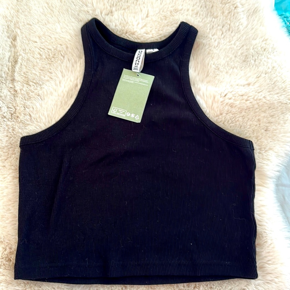 NWT Black Crop Top M- Cotton